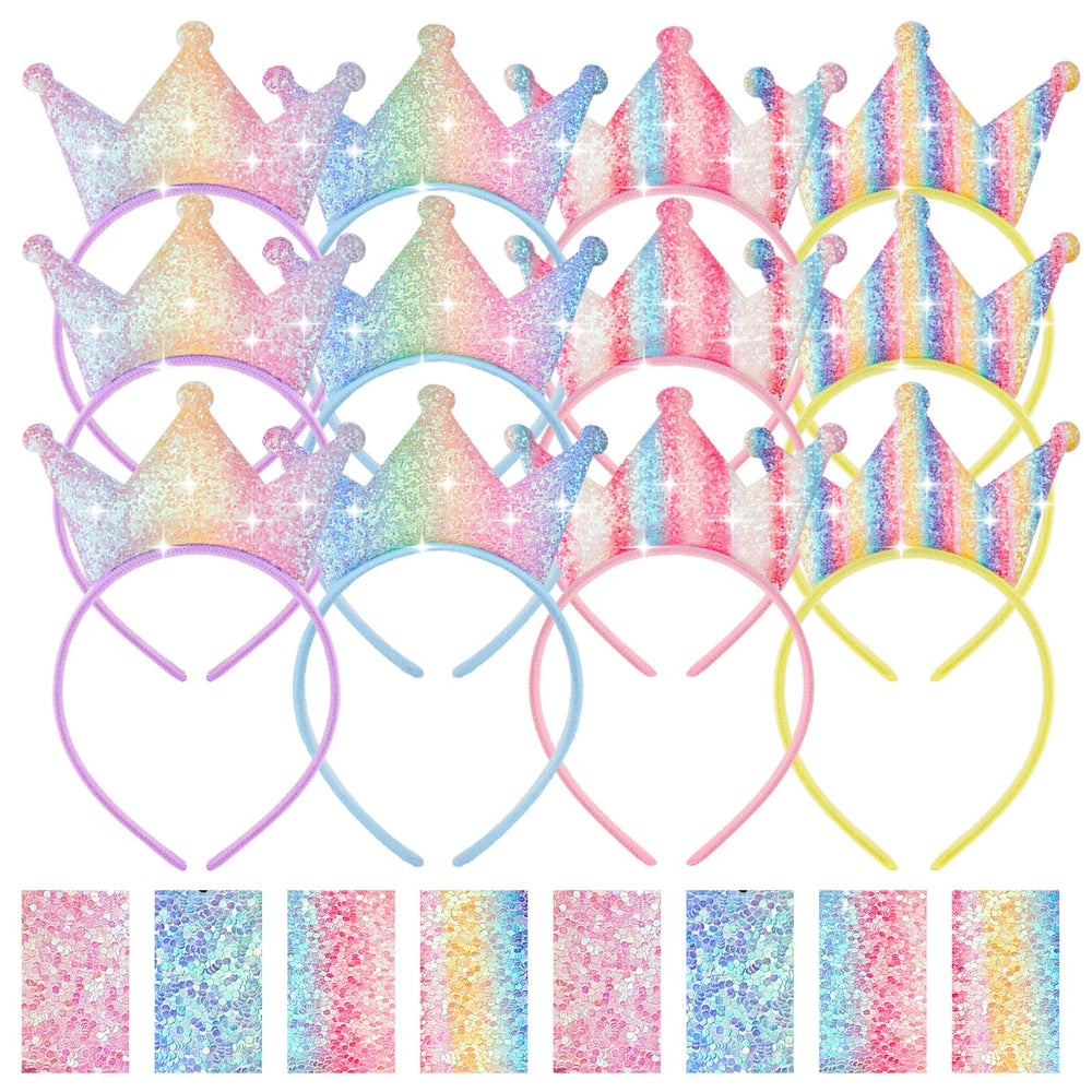 Juexica princess crown headband in light colors ideal for birthdays