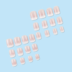 JUGGSSA French-ombre acrylic nails full cover with glossy finish for easy wear.
