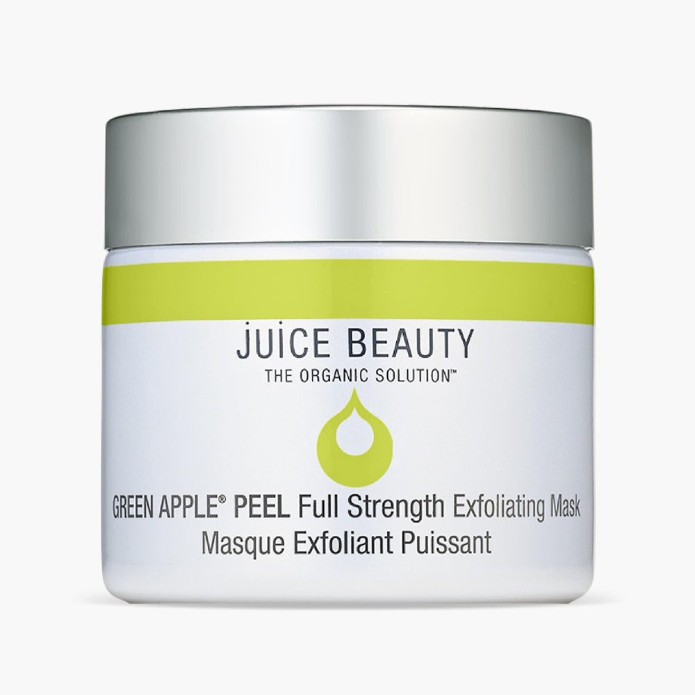 Juice Beauty Green Apple Peel Full Strength bottle close-up showing spa-grade exfoliation benefits