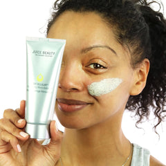 Juice Beauty Stem Cellular Grapeseed Micro-Exfoliant packaging close-up highlights premium vegan formula.