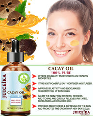 Juiceika Cacay Oil on skin shows immediate softening and hydration.