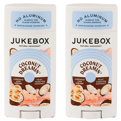 JUKEBOX Coconut Dreamin' deodorant front view with aluminum-free formula for everyday freshness.