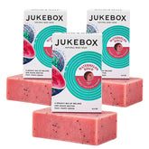 JUKEBOX Watermelon Disco soap bar in full view demonstrating natural cleansing power and fragrance.