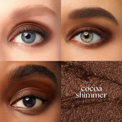 Julep Eyeshadow 101 Cocoa Shimmer application showcasing smooth coverage.