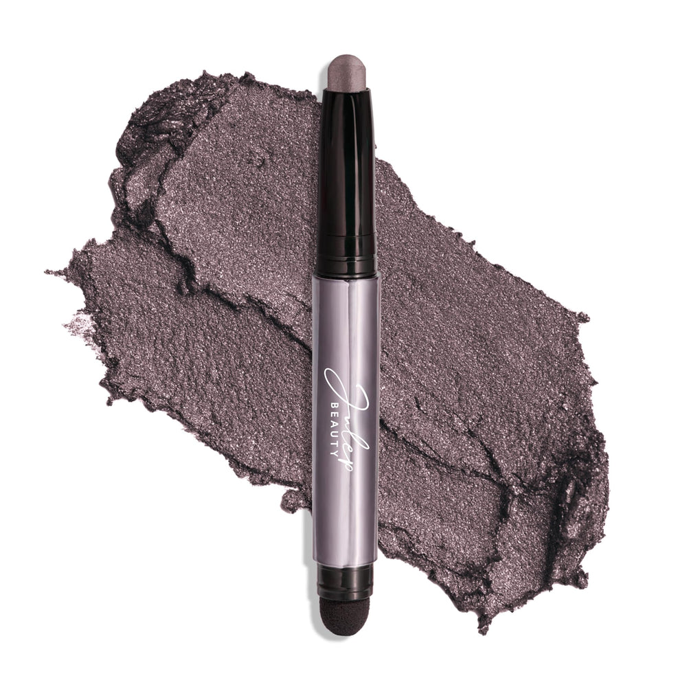 Julep Eyeshadow 101 Smoky Amethyst Shimmer on lids for long-lasting color.