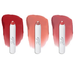 Julep It's Balm Tint Trio Cherry Wood swatch shows glossy hydration.
