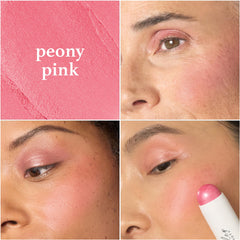 Julep Skip The Brush Blush Stick Peony Pink blends seamlessly on the cheek for easy blending