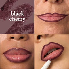 Julep lip liner Black Cherry tube detail highlights creamy texture and smooth glide
