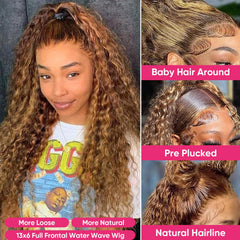 Jumida 13x6 full frontal lace wig in 4/27 ombre highlight for flexible parting