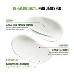 JUMISO barrier cream applied to face demonstrates instant absorption.