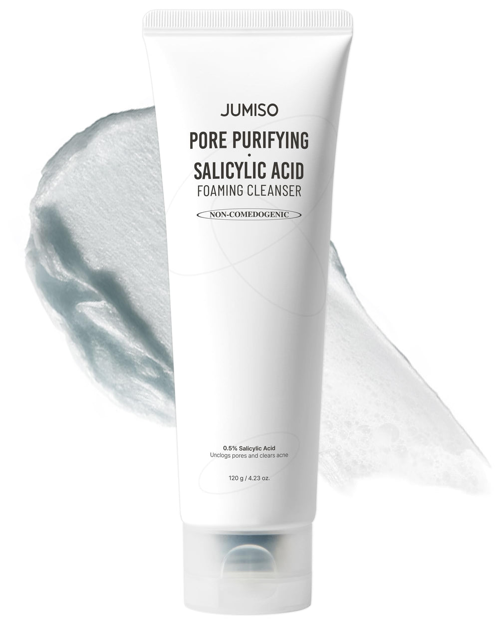 JUMISO Pore-Purifying Salicylic Acid Foaming Cleanser bottle for clearer pores.