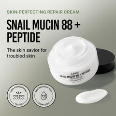 JUMISO Snail Mucin 88-Peptide Cream texture swatch demonstrates quick absorption