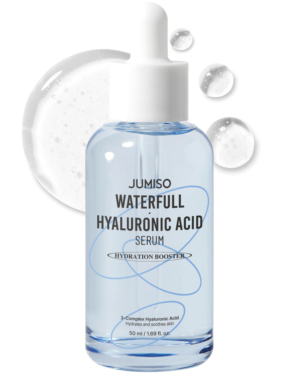 JUMISO Waterfull Hyaluronic Acid Serum bottle with pump for easy daily hydration