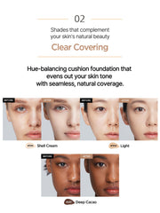 JUNG SAEM MOOL cushion swatch showing skin-like finish and even tone.
