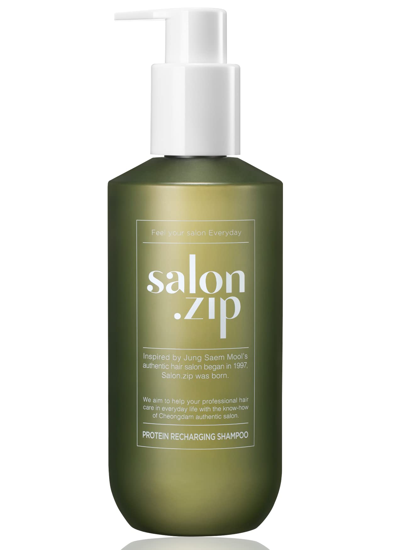 Jung Saem Mool Salon.ZIP protein shampoo bottle for damaged hair with salon-quality care.