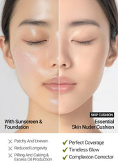 Jung Saem Mool SPF cushion texture closeup highlights dewy, breathable coverage