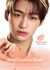 Puff applicator of JUNG SAEM MOOL cushion blush enabling precise touch-ups
