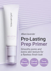 Jung Saem Mool Pro-Lasting Prep Primer Bare-lavender swatches show a gentle tone-up effect.