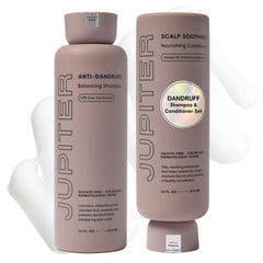 Jupiter Balancing Shampoo bottle pour for easy scalp refresh.