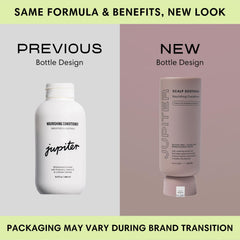 Jupiter Nourishing Conditioner being dispensed demonstrates easy application and smooth detangling.