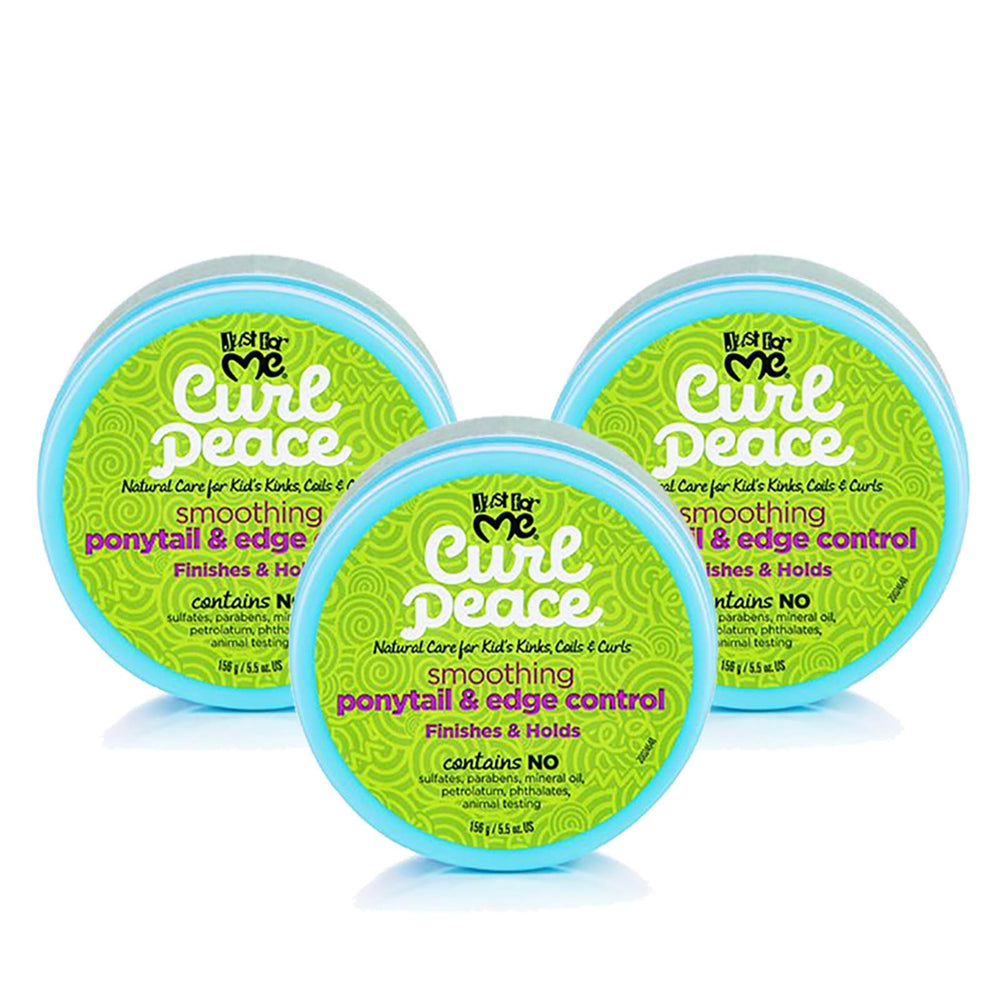 Just For Me Curl Peace smoothing ponytail base in action for a neat look