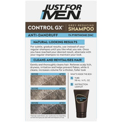 Just for Men Control GX daily shampoo use demonstrates simple routine for grey control