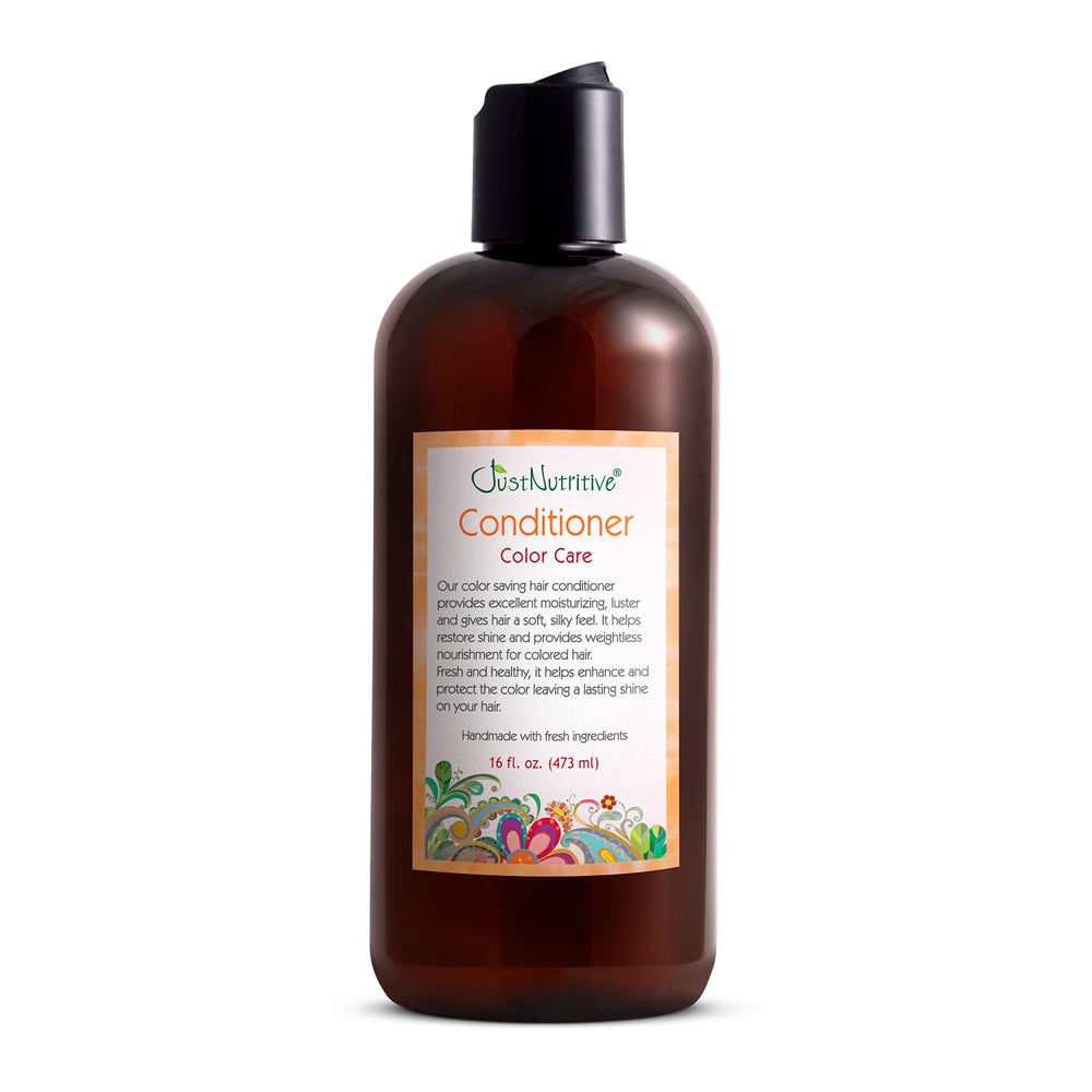 Just Nutritive Color Care Conditioner bottle showing vibrant color protection and shine.