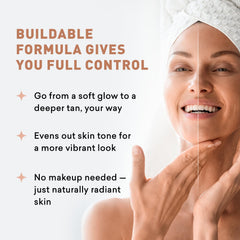 Just Nutritive face application close-up illustrating even-toned glow.