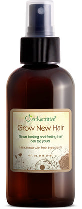 Just Nutritive Grow New Hair Treatment bottle pour for easy application and nourishment.