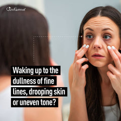 Just Nutritive night cream applied to the cheek for a soothing bedtime routine