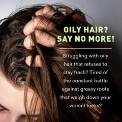 Just Nutritive Oily Hair Shampoo pump-dispense shown for easy application.
