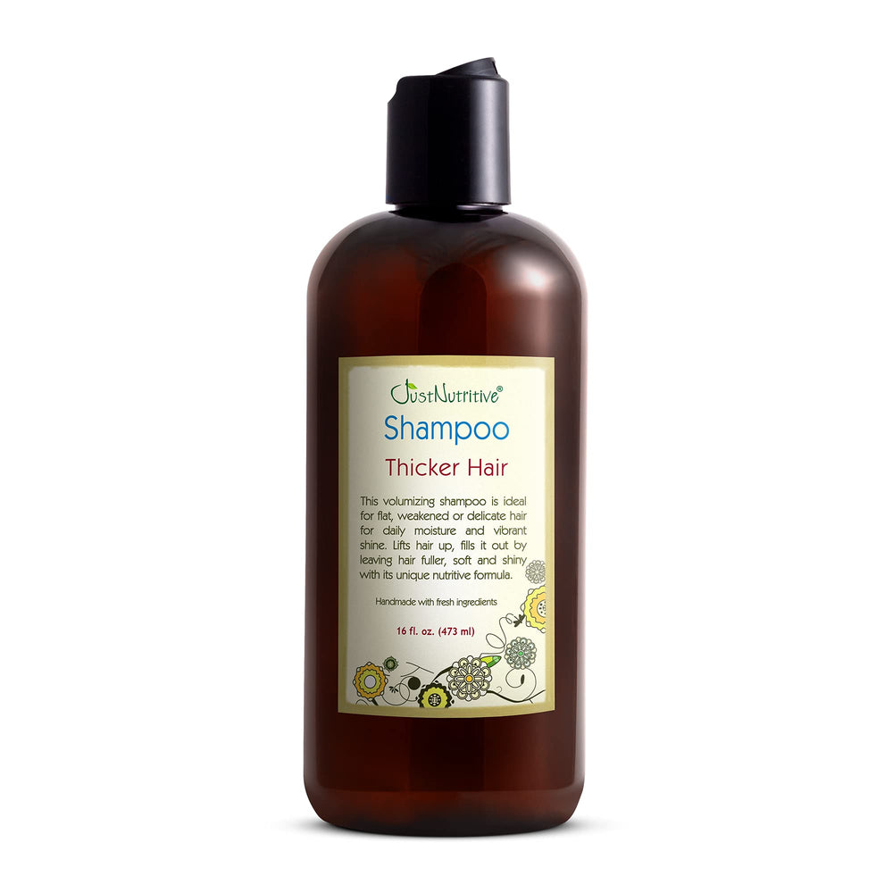 Just Nutritive Thickener Shampoo bottle for daily volumizing use