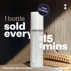 JustHuman 30 Sec Foot Facial spray application highlights easy, quick foot care on the go.