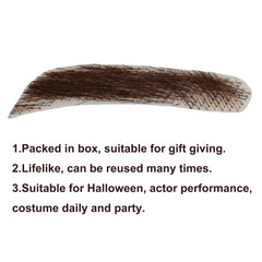 Justin Happy brown lace-base eyebrow viewed from the front.