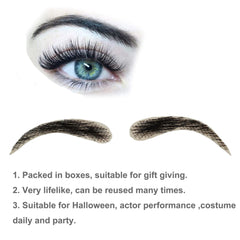 Justin Happy human-hair eyebrows deliver realistic texture for cosplay or makeup.