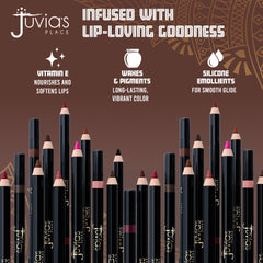 Juvia's Place Kola lip pencil glide shot for clean edges and versatile contour.