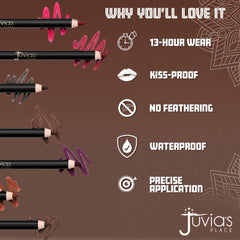 Juvia's Place Kola lip pencil matte finish portrait for all-day definition.
