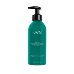 JVN Embody volumizing shampoo bottle with pump showing added fullness and shine.