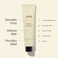 Model hair waves styled with JVN No Heat Air Dry Cream for defined texture