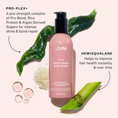 JVN Revive Bond Gloss in-shower scene demonstrates easy post-wash gloss boost.