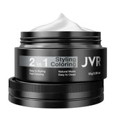 JVR temporary silver-white hair color wax jar offers instant color for bold party looks.