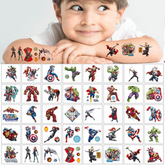 Hero designs from JXJMYU Avengers tattoos for kids at craft time or events