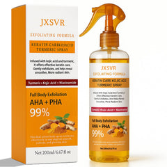 JXSVR Body Turmeric Spray bottle front view highlighting sleek packaging for daily use.