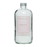 K. Hall Designs Peony Bath Salt Soak jar close-up with vitamin E for nourished skin.