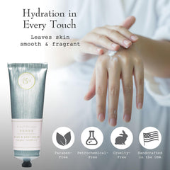 K. Hall Designs Peony hand cream bottle, easy to apply on the go.