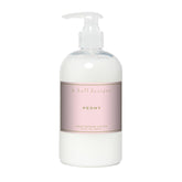 K. Hall Designs Peony Shea Butter Lotion bottle with elegant glass pump for moisture