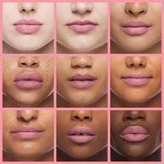 K7L Light Pink Lip Crayon matte finish shown on lips for defined contour.