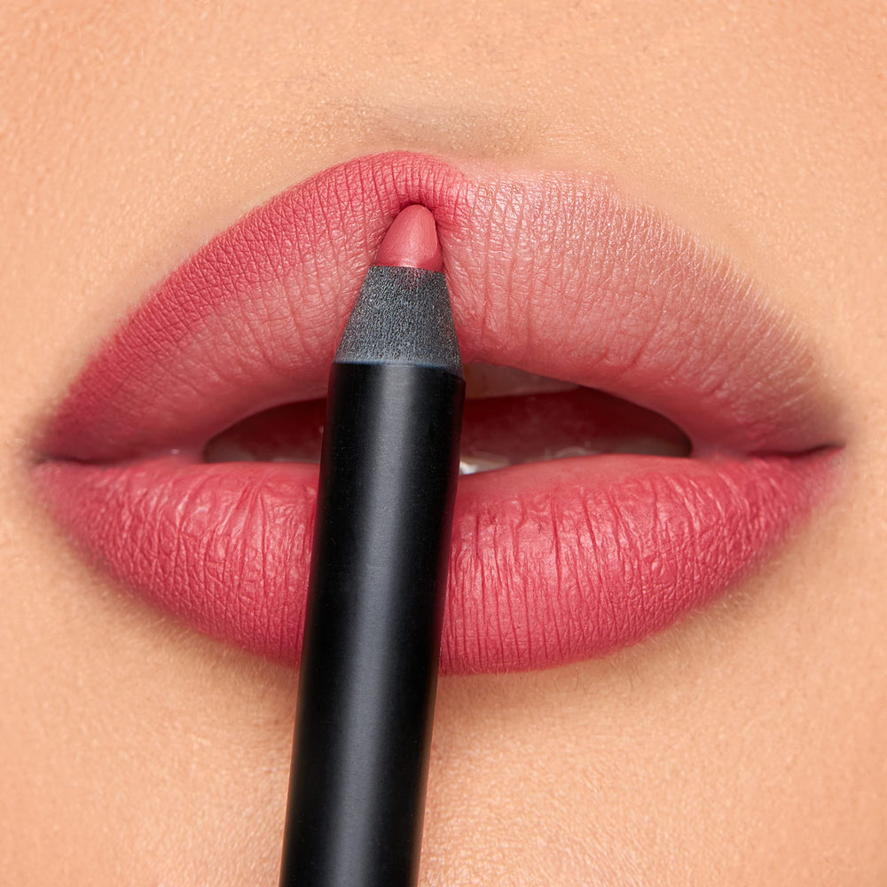 K7L Pink Lip Crayon waterproof lip liner swatch showing long-lasting wear