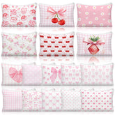 Kacctyen pink bow makeup bag with heart pattern, ideal for gifts and events.