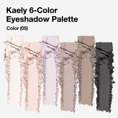Kaely palette swatches reveal natural nude tones with soft matte textures and buildable color.
